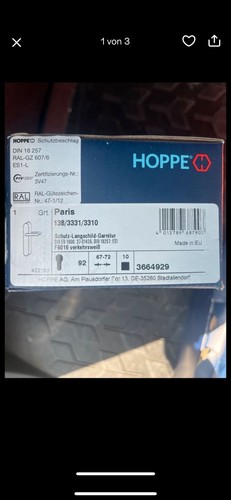 Langschild garnitur hoppe - langschild,